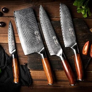 Here is the meta description:

"Sharp and durable, this 5-piece YARENH knife set features a magnetic block and high-carbon stainless steel blades with 73 layers. Includes natural sandalwood handles for a comfortable grip. Perfect for professional kitchen use."