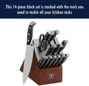 Discover the precision and craftsmanship of Henckels' Statement Razor-Sharp 14-Piece Knife Set, engineered in Germany with over 100 years of expertise. Perfect for home cooks and professional chefs alike, this set includes sharp and durable knives for any culinary task.