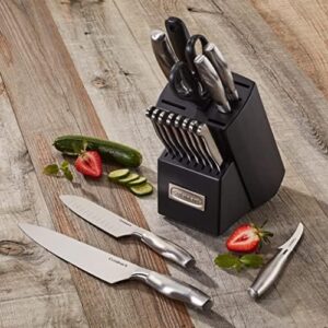 Discover the Cuisinart 17pc Block Knife Set with durable steel blades for precise cutting. Lightweight and dishwasher safe, this comprehensive cutlery set is perfect for home or professional use.