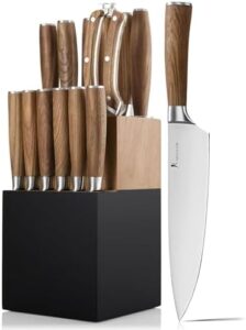 Here is the generated meta description:

"Elevate your cooking experience with Natura's 15-piece knife block set featuring ultra-sharp high-carbon stainless steel blades and a sturdy wooden handle. Perfect for any kitchen, get ready to slice, dice, and conquer with precision and ease."