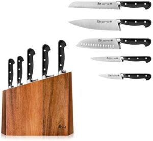 Discover the Cangshan V2 Series 6-Piece German Steel Forged Knife Block Set, featuring high-carbon stainless steel blades and a premium wood block. Perfect for home chefs and professionals alike!