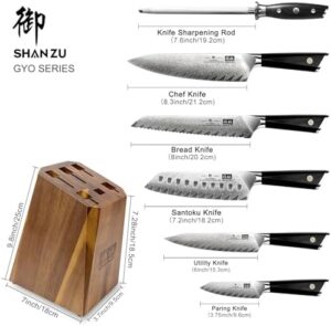 Here is the optimized meta description:

"Upgrade your cooking experience with this SHAN ZU 7-Piece Professional Knife Sets featuring Japanese 10Cr15CoMoV Super Steel and G10 handle, perfect for chefs and home cooks. Enjoy precision cutting and slicing, plus a convenient knife block set."