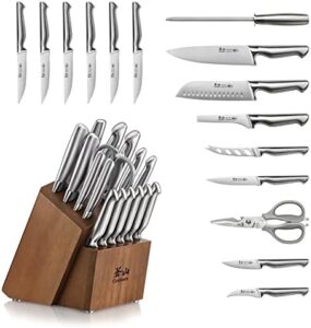 Elevate your cooking experience with the Cangshan Sanford Series 1027051 German Steel 17-Piece Knife Block Set, featuring high-quality blades and a stylish block. Perfect for any home chef.