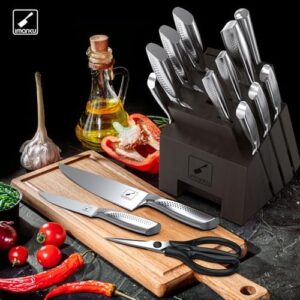 Here is the meta description:

"Unleash a sharp culinary experience with this 16-piece imarku knife set featuring ultra-sharp, high-carbon stainless steel blades and comfortable, non-slip handles. Perfect for home chefs and gifts."
