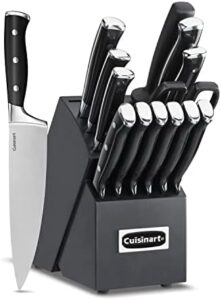 Here is the generated SEO meta description:

"Sharpen your cooking skills with this 15-piece Cuisinart knife set, featuring high carbon stainless steel blades and a durable black block. Perfect for home chefs!"