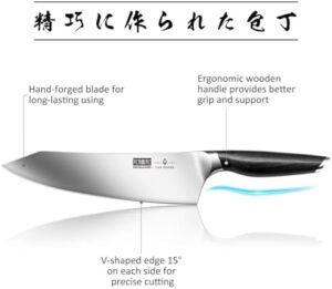 Here is the optimized SEO meta description:

"Sharp and durable kitchen knife set for professionals, featuring 16 pieces with block, sharpener included. Perfectly balance high carbon steel blades for precise cuts."