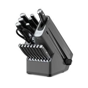 Elevate your cooking experience with the Ninja K32017 Foodi NeverDull Premium Knife System. Includes 17-piece knife block set and built-in sharpener, featuring German stainless steel knives for durability and ease of use.