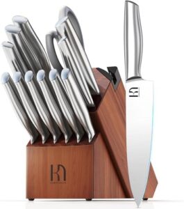 Here is the optimized SEO meta description:

"Elevate your cooking experience with this 14-piece Japanese knife set featuring high-carbon stainless steel blades, ergonomic handles and a built-in sharpener. Perfect for kitchen enthusiasts seeking razor-sharp knives."