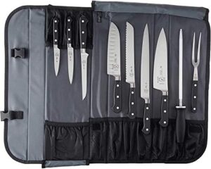 "Upgrade your kitchen with the Mercer Culinary 10-piece forged renaissance knife set, black. Includes sharp blades and ergonomic handles for precise cutting."