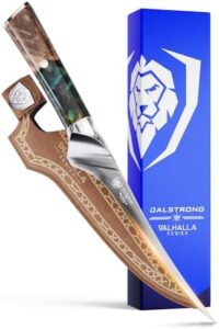 Here is the optimized SEO meta description:

"Sharp precision and elegant design with Dalstrong's Valhalla Series Fillet Knife. 7-inch flexible blade excels at fish, meat, bone trimming, deboning. Includes leather sheath and celestial resin handle."