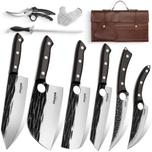 Here is the generated SEO meta description:

"Sharpens your cooking skills with Huusk's Serbian Chef Knife Set. Includes hand-forged high carbon steel knives and an ebony handle, perfect for dads or gifting. Discover a cut above the rest with this premium kitchen set."