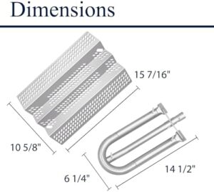 Here is the optimized meta description:

"Repair your American Outdoor Grill with this stainless steel heat plate and grill burner kit, perfect replacement parts for gas grills. Save time and money with easy installation."