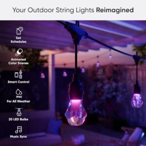Here is the optimized meta description:

"Enhance your outdoor space with Nanoleaf Essentials Matter Smart Multicolor String Lights, featuring 20 color-changing bulbs, Wi-Fi and Bluetooth connectivity, and IP65 water resistance for worry-free use."