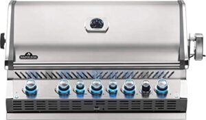 Savor sizzling performances with the Napoleon BIPRO665RBPSS-3 Built-in Prestige PRO 665 RB Propane Gas Grill Head, featuring a massive 625 sq.in. cooking area plus Infrared Rear Burner and durable Stainless Steel construction.