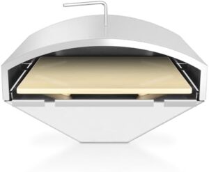 Unlock the perfect pizza party with our Wood Fired Pizza Oven Pellet Grill Top, featuring a stainless steel smoker accessory and universal fit for Traeger, Pit Boss, GMG, Z Grills, and Rectec. Perfect for BBQ enthusiasts!