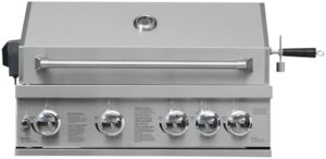 Here is the output:

"Upgrade your outdoor kitchen with the CT Copper Tailor 32-inch BBQ grill featuring 4 burners, rear infrared burner, and rotisserie kit. Perfect for stainless steel durability."