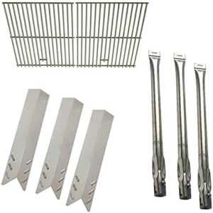 Repair your GBC1273W, GBC1273SP or BH12-101-002 gas grill with our comprehensive kit featuring 3 burners, heat plates, and cooking grate, perfect for a quick replacement.