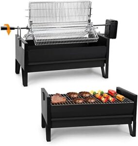 Here is the optimized SEO meta description:

"Transform your outdoor cooking experience with the Onlyfire 2 IN 1 Charcoal Grill Rotisserie Kit. Includes 3 stainless steel rotating baskets and a 24-inch grill grate, perfect for patio BBQs."