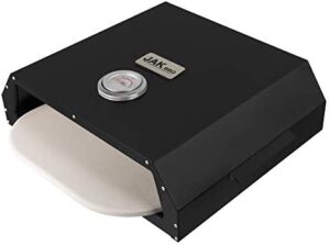 Here is the generated SEO meta description:

"Cook up a perfect pizza anywhere with the JAK BBQ Pizza Oven Set, featuring a stainless steel top and stone cooking surface. Perfect for gas or charcoal grills, this portable oven brings gourmet pizzas to your garden and patio."