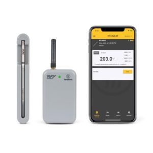 Get precise grilling results with RFX's Wireless Meat Thermometer, featuring a single probe kit for accurate temperature control and effortless cooking.