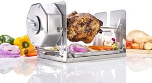 Get the perfect rotisserie experience with our cordless kit for grills, ovens, and smokers. Wind-up design works on gas or charcoal BBQs, ideal for indoor/outdoor use.