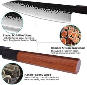 Discover the ultimate kitchen companion with this Dynasty Series 4PCS Kitchen Knife Set. Features Japanese chef-grade steel blades and African Rosewood handles for a precise cut every time, perfect for meats, fruits, and veggies!