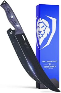 Here is the generated meta description:

"Upgrade your outdoor cooking experience with this 10-inch Delta Wolf Series butcher knife featuring a zero-friction blade, durable HC steel and black titanium nitride coating. Perfect for breaking down meat or cutting kindling."