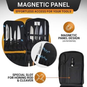 Discover the ultimate organization solution for chefs - Magnet Chef Knife Backpack with 20+ pockets, large tablet/notebook space and durable black design. Perfect for knifes, tools & more!