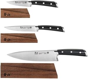 "Discover the TS Series 1020854 Swedish 14C28N Steel Forged 3-Piece Starter Knife Set, perfect for beginners. Includes three knives with wood sheaths, ideal for any kitchen or outdoor adventure."