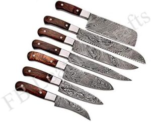 Discover the ultimate chef's companion with our handcrafted Damascus steel kitchen knives set, featuring 7 premium pieces crafted for precise cuts. Perfect for home cooks and professionals alike.