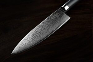 Here is the optimized SEO meta description:

"Upgrade your cooking with this high-quality Core Professional Chef Knife featuring a 67-layer Damascus VG-10 blade and ambidextrous design. Perfect for professional and home cooks alike, enjoy precise cutting with its non-hammered Japanese blade."