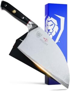 Here is the optimized SEO meta description:

"Sharp and durable Serbian Chef Knife with 8-inch blade, featuring Japanese AUS-10V Super Steel and G10 handle. Perfect for meat cleaver tasks. Includes sheath for safe storage. Upgrade your kitchen with this elite chef's knife!"