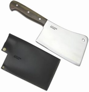 Here is the optimized SEO meta description:

"Upgrade your kitchen with this 10-inch Chef Butcher Knife featuring a ultra-sharp 420C stainless steel blade and ergonomic handle. Perfect for BBQ, butchering and heavy-duty use. Get ready to slice through tasks with ease!"