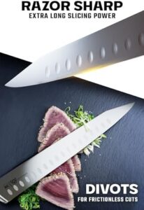 Precision cutting for meat and fish lovers! Upgrade your kitchen with The Kitchen Gladius Chef & Sujihiki Hybrid Slicing Knife, featuring 12-inch German high-carbon steel blade and ergonomic G10 handle. Perfect for home cooks and professionals alike. Get yours today with a special offer inside!