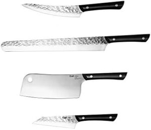 Upgrade your grilling game with the Makers of Shun's Housewares 5-Piece BBQ Set, featuring a slicing/brisket knife, cleaver, boning/fillet, Asian multiprep, and carrying case. Perfect for any grill master.