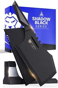 Here is the generated SEO meta description:

"Upgrade your kitchen with the Shadow Black Series Massive Meat Cleaver Knife, featuring 9-inch blade, titanium nitride coating and high carbon steel construction. NSF certified for heavy-duty use."