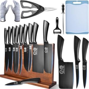 Here is the optimized SEO meta description:

"Discover a chef's dream knife set for meat cleaver, camping, and kitchen use. Includes stainless steel tools kit with magnetic block, bag, and butcher knife. Perfect for master chefs and cooking enthusiasts."