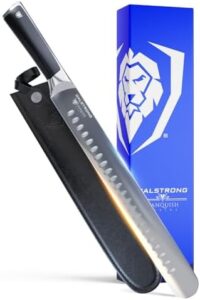 Get razor-sharp results with the Vanquish Series Slicing & Carving Knife, featuring high-carbon German steel and a POM handle. Perfect for professional chefs and home cooks alike, this NSF-certified knife is ideal for slicing and carving meats.