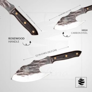 "Discover the ultimate kitchen companion: Vikings Duo Butcher & Cleaver Knife Set. Hand-forged high-carbon steel blades guarantee razor-sharp cuts, perfect for BBQ, meat, and veggies. Great gift for grill masters!"