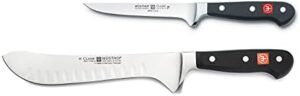Get grilling with this Classic 2-Piece BBQ Prep Knife Set, ideal for beginners and pros alike. Includes a sharp utility knife and a heavy-duty chef's knife with comfortable handles. Perfect for backyard cooks!
