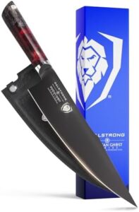 Discover the ultimate chef's knife for precision cutting, featuring a razor-sharp 9.5-inch S35VN steel blade and ergonomic maple & red resin handle. Perfect your culinary skills with this premium American-forged kitchen companion.