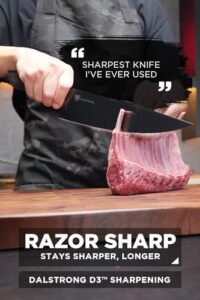 Discover the ultimate chef's knife for precision cutting, featuring a razor-sharp 9.5-inch S35VN steel blade and ergonomic maple & red resin handle. Perfect your culinary skills with this premium American-forged kitchen companion.