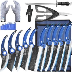 Here is the optimized SEO meta description:

"Discover a superior kitchen experience with this Professional Kitchen Knife Set featuring high-carbon steel forged blades, 6-piece set including chef's knife, cleaver, and more. Now with carrying bag and poultry scissors, perfect for home cooks and chefs alike."