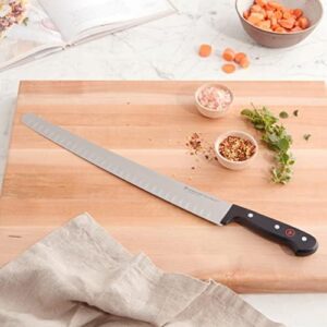 Discover a culinary edge with this Gourmet 14" Hollow Edge Brisket Knife, perfect for slicing meats with precision. Enjoy discounts and offers on this high-quality kitchen essential.