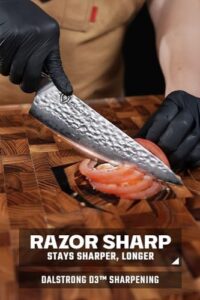 Discover the Shogun Series ELITE chef knife, featuring a 8" Damascus blade and Japanese AUS-10V super steel for razor-sharp performance. Includes G10 black handle and sheath. Perfect for professional and home cooks alike.