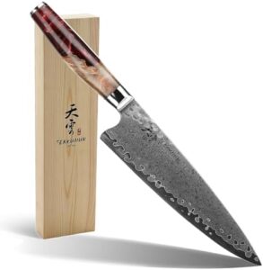 Here is the optimized SEO meta description:

"Sharp precision meets craftsmanship in this Japanese Gyutou Pro Chef Knife, featuring a hand-forged VG-10 MAX Damascus Steel blade and comfortable wood handle. Perfect for cooking enthusiasts!"