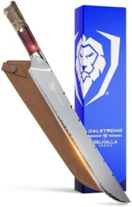 Discover the ultimate slicing experience with Valhalla's 12" Slicer featuring 9CR18MOV HC Steel and razor-sharp blade. Perfect for carving, BBQ, and brisket - all in a stylish red resin & wood handle design.