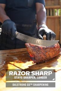 Discover the Shogun Series ELITE 10-inch Butcher Knife, crafted with Japanese AUS-10V Super Steel and a durable G10 handle. Perfect for BBQ enthusiasts and chefs alike, this premium knife comes with a sheath included.