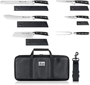 Master grillers, upgrade your backyard game with the Series 1024135 German Steel Forged 7-Piece BBQ Knife Set. Includes precision-crafted tools for effortless cutting and serving.