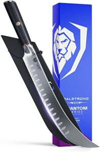 Here is the generated meta description:

"High-quality butcher knife with Japanese AUS8 steel and Pakkawood handle, perfect for heavy-duty kitchen use. Includes sheath for safe storage. Upgrade your cooking experience with this durable 10-inch Phantom Series knife."